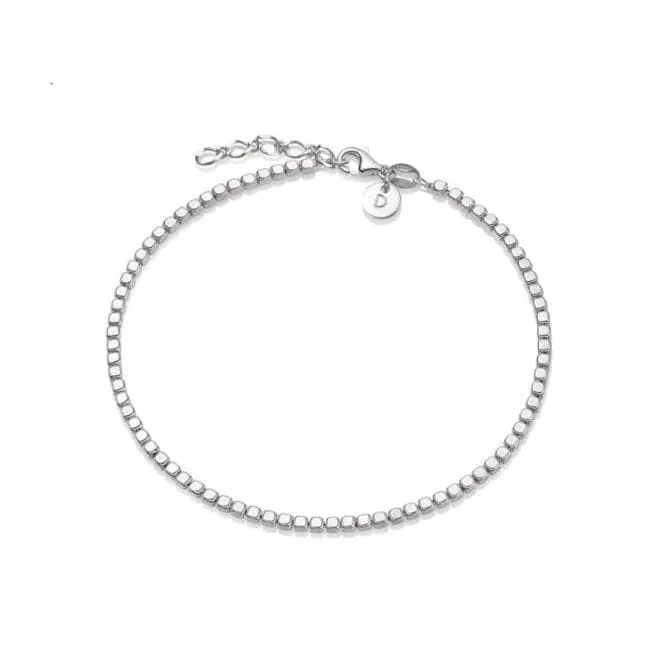 silver bracelet with sparkling gemstones for luxury gift-Beaded Chain Sterling Silver Bracelet RBR02_SLV