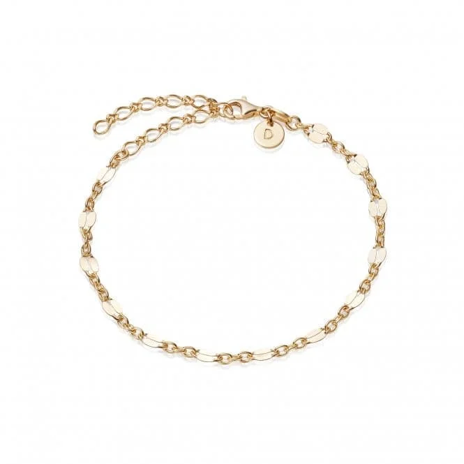 women’s gold bracelet with engraved heart charm-Peachy Chain 18ct Gold Plated Bracelet RBR08_GP