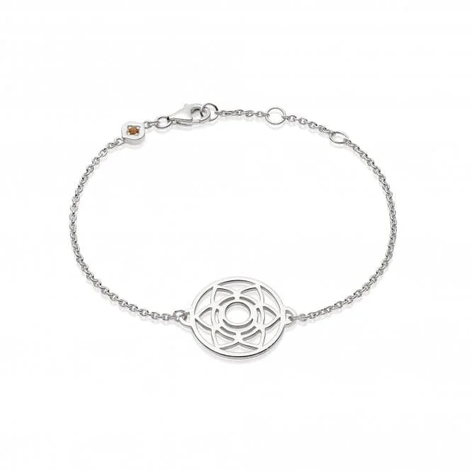 silver bracelet with owl charm for wisdom and guidance-Sacral Chakra Chain - Silver Bracelet CHKBR1009