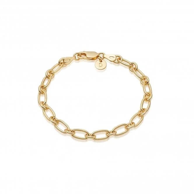 bracelet with engraved names for couples-Stacked Linked Chain 18ct Gold Plated Bracelet BRB8004_GP