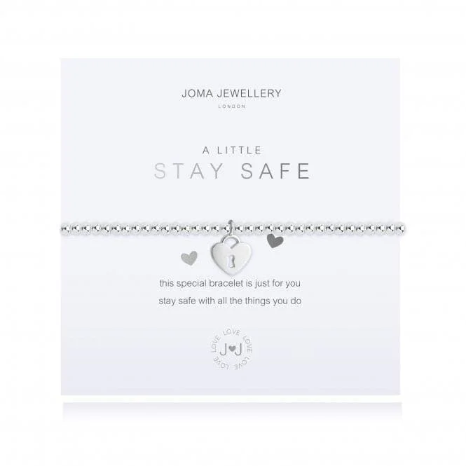 gold bracelet with simple charm for minimalists-A little Stay Safe Bracelet 4670