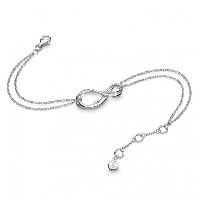 charm bracelet with meaningful symbols for protection-Sterling Silver Infinity Twin Chain Bracelet 71161RP