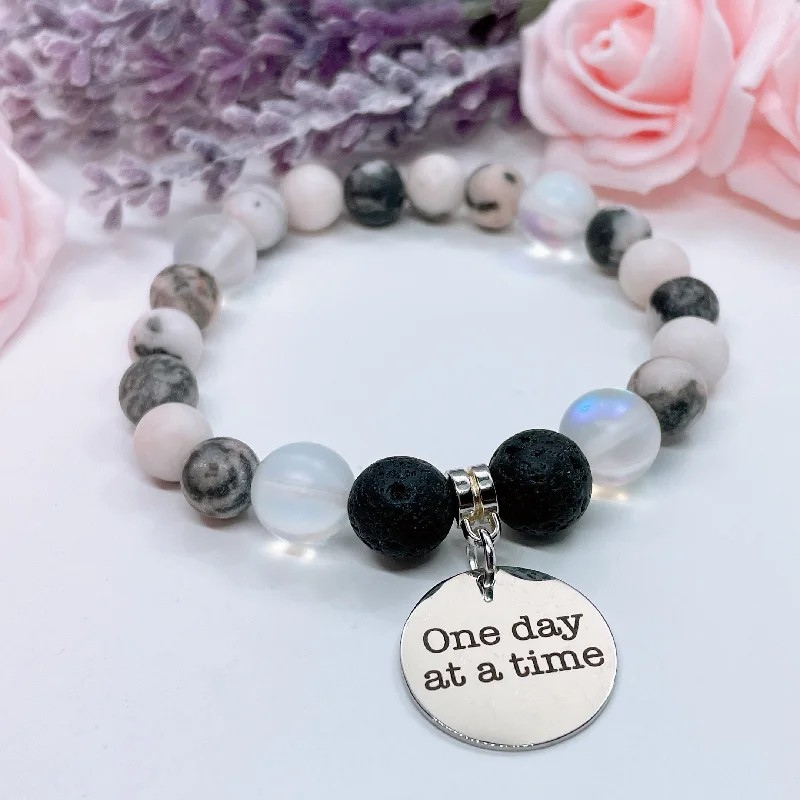 charm bracelet with zodiac symbols for astrology lovers-One Day at a Time Charm Bracelet  Lava