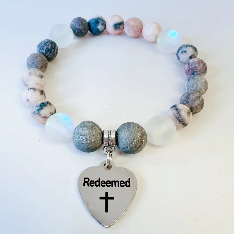 personalized silver bracelet with meaningful symbols-Reedemed Classic Charm Bracelet Druzy