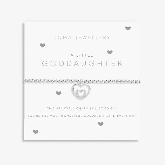 personalized bracelet for special day with birthstone charm-Goddaughter Silver 15.5cm Stretch Bracelet C707