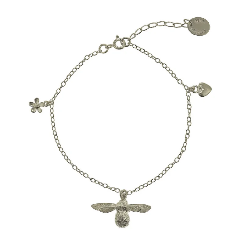 silver bracelet with spiritual healing charms for wellness-Sterling Silver Bracelet- "Baby Bee"