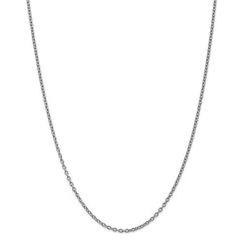 personalized silver gemstone pendant -14KT GOLD 2.4MM ROUND OPEN LINK CABLE CHAIN NECKLACE - 4 LENGTHS