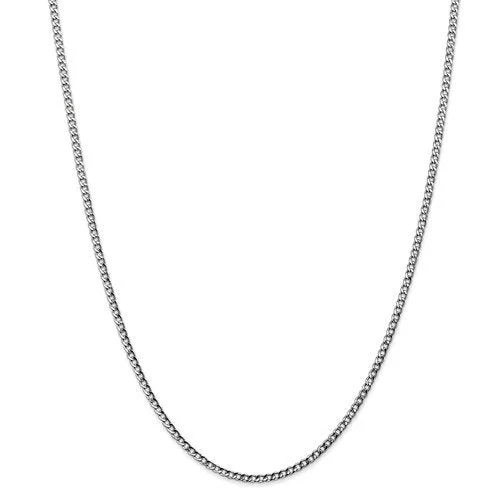 personalized bar necklace with crystal -14KT GOLD 2.5MM SEMI SOLID CURB CHAIN NECKLACE - 4 LENGTHS