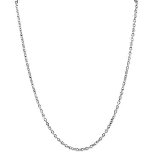 trendy pendant necklace with initials -14KT GOLD 3.2MM ROUND OPEN LINK CABLE CHAIN NECKLACE-4 LENGTHS