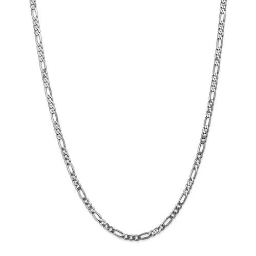 custom necklace with birthstone pendant -14KT GOLD 4MM FLAT FIGARO CHAIN NECKLACE - 4 LENGTHS