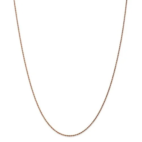 women’s dainty pendant necklace -14KT ROSE GOLD 1MM DIAMOND CUT ROPE CHAIN NECKLACE - 4 LENGTHS AVAILABLE