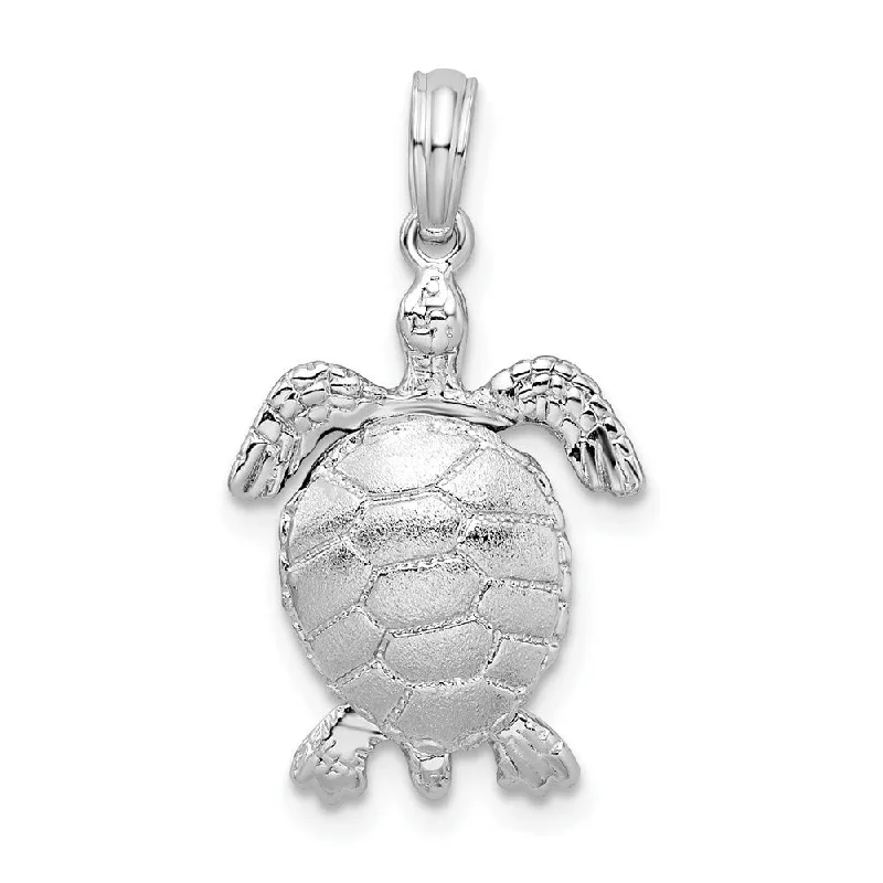 dainty star pendant necklace silver -Diamond2Deal 925 Sterling Silver 3D Moveable Sea Turtle Pendant (L-24mm, W-14mm)