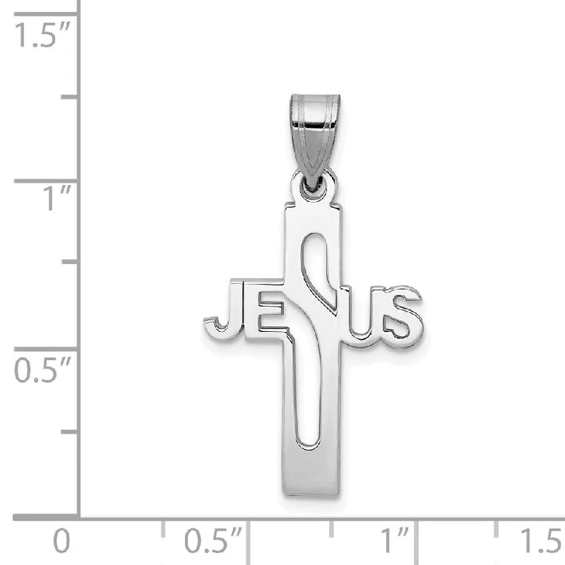 large pendant necklace for women -Diamond2Deal 925 Sterling Silver Jesus Cross Extra Small Pendant (L- 30.5 mm, W- 16.75 mm)