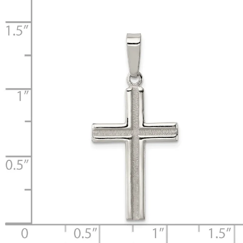 vintage silver pendant with initials -Diamond2Deal 925 Sterling Silver Matte Finish Cross Pendant (L- 29 mm, W- 17 mm)