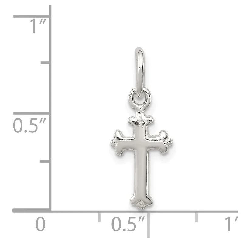 custom engraved silver pendant necklace -Diamond2Deal 925 Sterling Silver Polished Cross Pendant