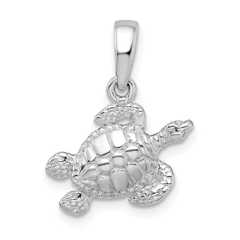 sterling silver pendant with crystal -Diamond2Deal 925 Sterling Silver Sea Turtle Pendant, (L-20mm, W-15mm)