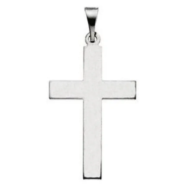 handmade pendant necklace for women -Elegant Christian Cross in Solid 14 Karat White Gold