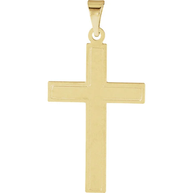 vintage pendant necklace with heart -Elegant Cotised Cross in Solid 14 Karat Yellow Gold