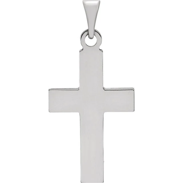 simple heart pendant necklace gold -Fine Bold Christian Cross in Solid 14 Karat White Gold