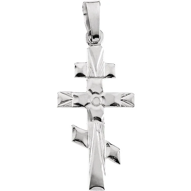 custom pendant necklace with crystal -St. Andrew Cross Pendant in 14 Karat White Gold