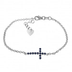 silver bracelet with engraved coordinates for treasured moments-0.3 Carat 14K Solid White Gold Patient And Kind Sapphire Bracelet