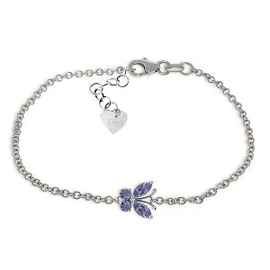 custom leather bracelet with engraved family name-0.6 Carat 14K Solid White Gold Never A Dull Moment Tanzanite Bracelet