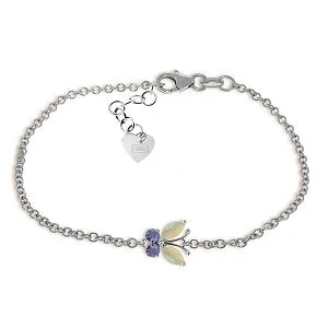 custom silver bracelet for meaningful gift with engraving-0.6 Carat 14K Solid White Gold Something Refreshing Opal Tanzanite Bracelet