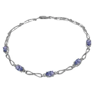 women’s gold bracelet with engraved heart charm-1.16 Carat 14K Solid White Gold Tennis Bracelet Tanzanite Diamond