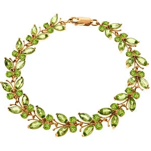 personalized bracelet for special day with birthstone charm-14K Solid Rose Gold Butterfly Bracelet w/ Peridots