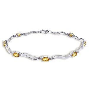 personalized gemstone bracelet with healing properties-2.01 Carat 14K Solid White Gold Tennis Bracelet Diamond Citrine