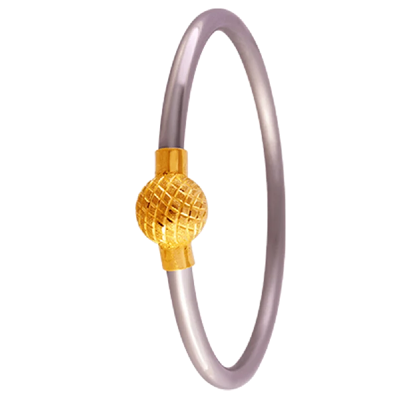 charm bracelet with zodiac symbols for astrology lovers-22KT Yellow Gold Loha Bangle For Women