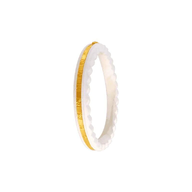 bracelet with engraved coordinates for meaningful places-22KT Yellow Gold Sankha Bangle For Women