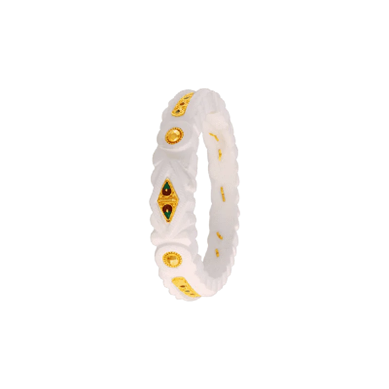 custom bracelet for women with meaningful engraving-22KT Yellow Gold Sankha Bangle For Women