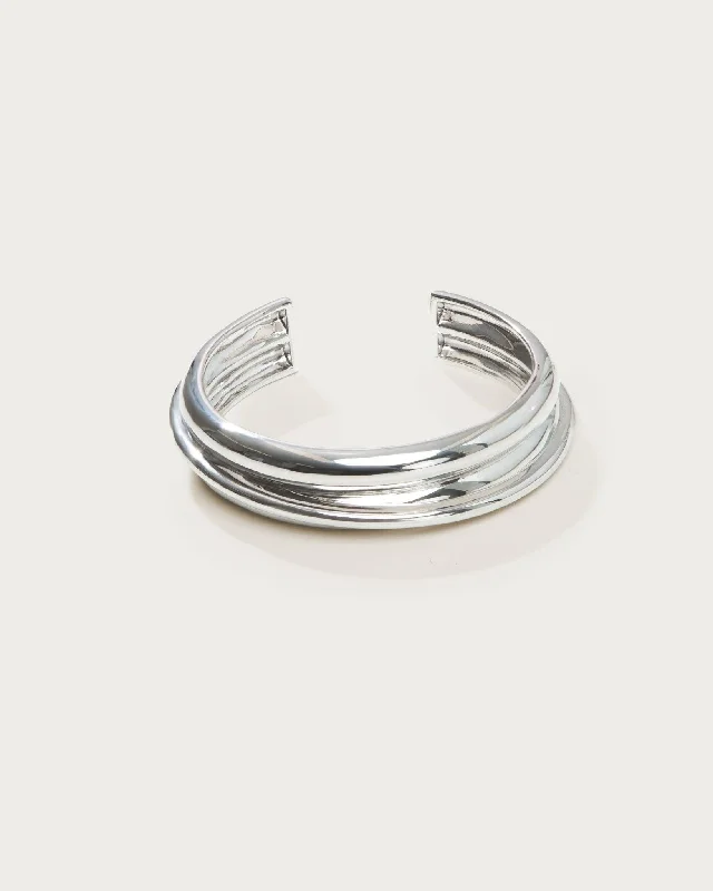 gold bracelet with simple charm for minimalists-Bangles on Bangles in Silver