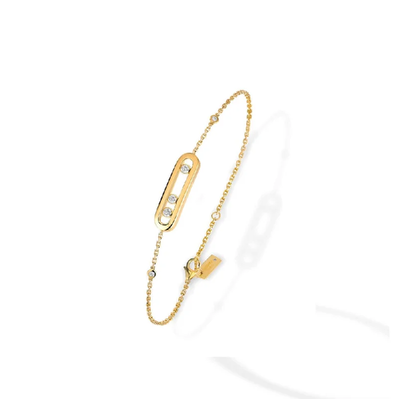 bracelet with engraved names for couples-Messika 18K Yellow Gold Baby Move Diamond Bracelet