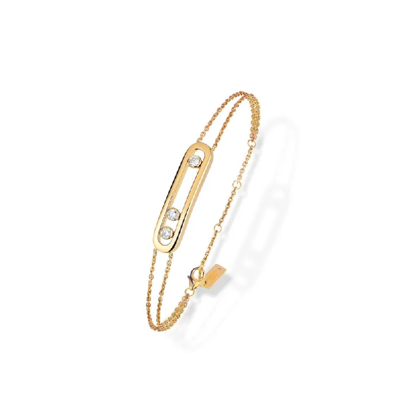 personalized bracelet with heart and initial charm-Messika Yellow Gold Diamond Bracelet - MOVE CLASSIQUE