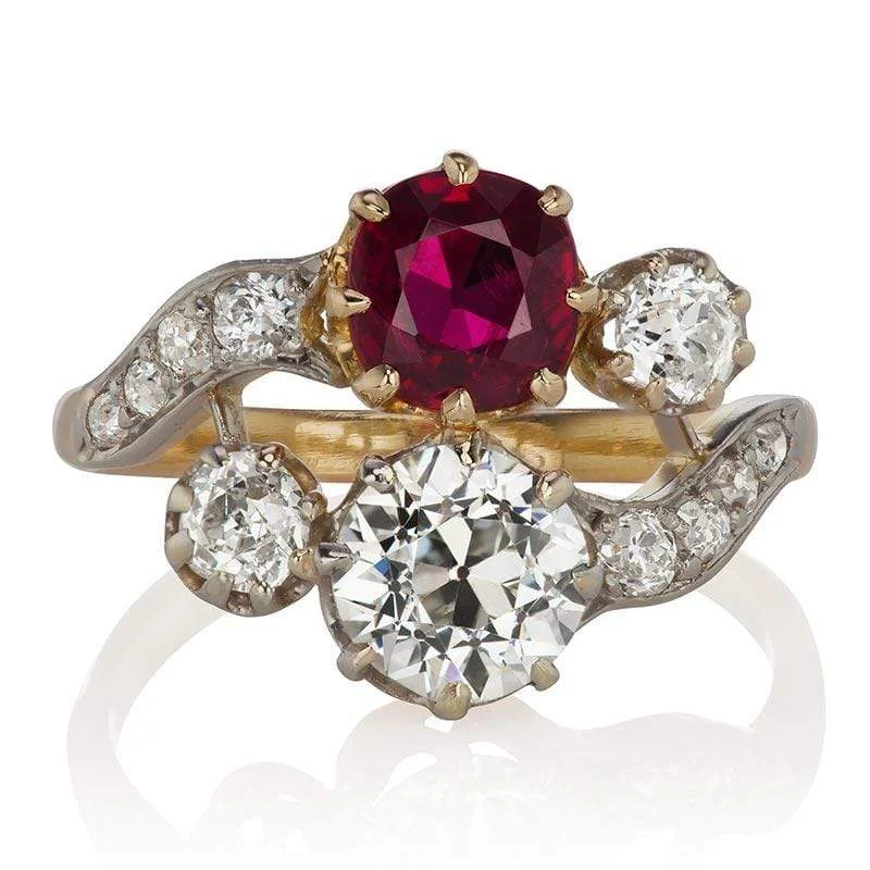 custom wedding rings with diamonds and rubies for men-Lizabeth