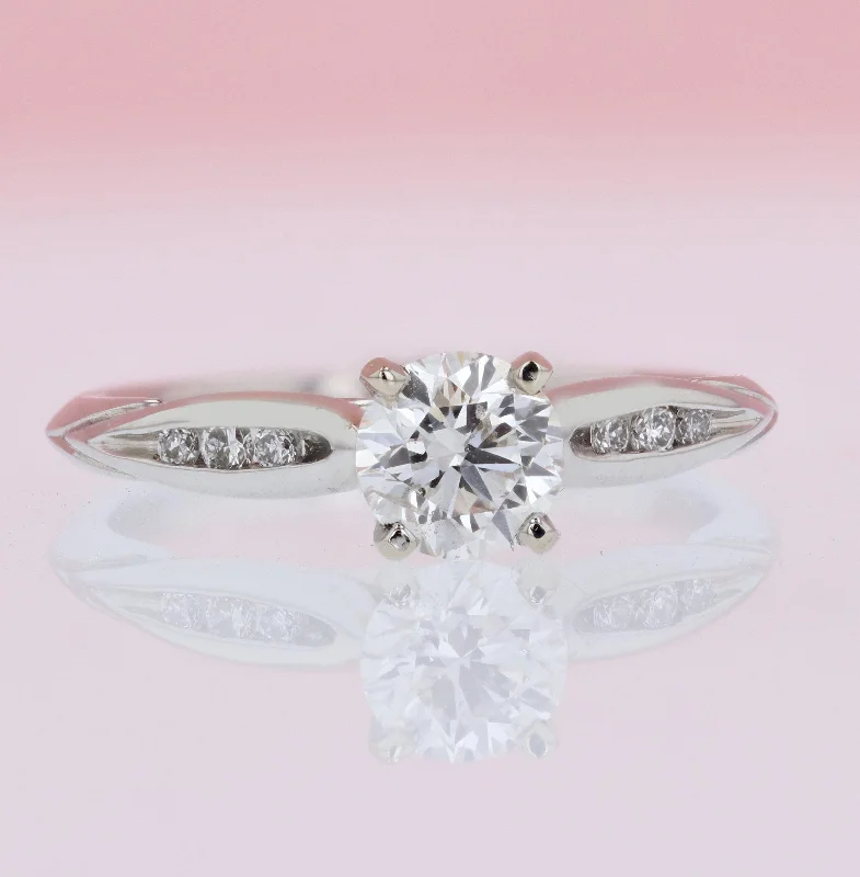 women’s engagement rings with sapphires and diamonds for couples-Hannah - Petite Channel Set Round Diamond Ring 7/8 Cttw