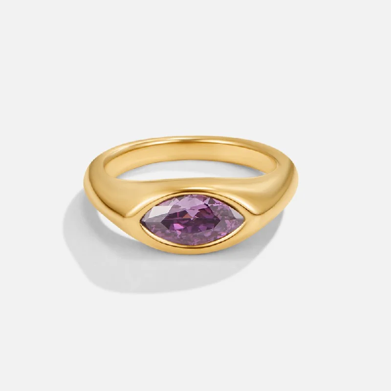 wedding rings for men with diamonds and sapphires-Purple Arizona Crystal Ring