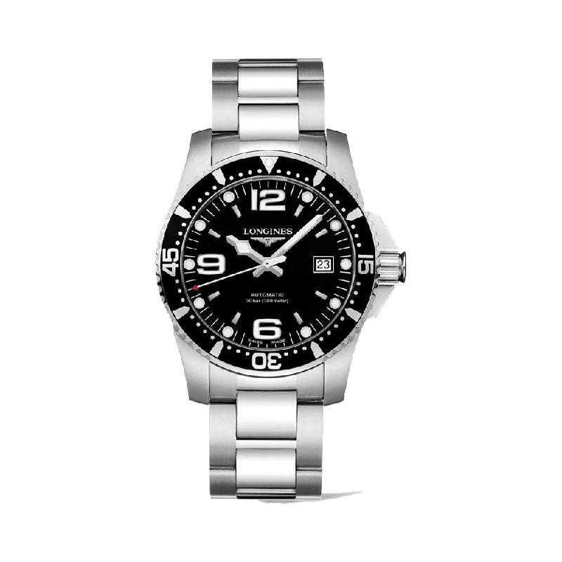 sport watches for men with advanced tracking for multi-sport activities -Longines Hydro Conquest Men's 43mm Stainless Steel Automatic Watch L3.742.4.56.6