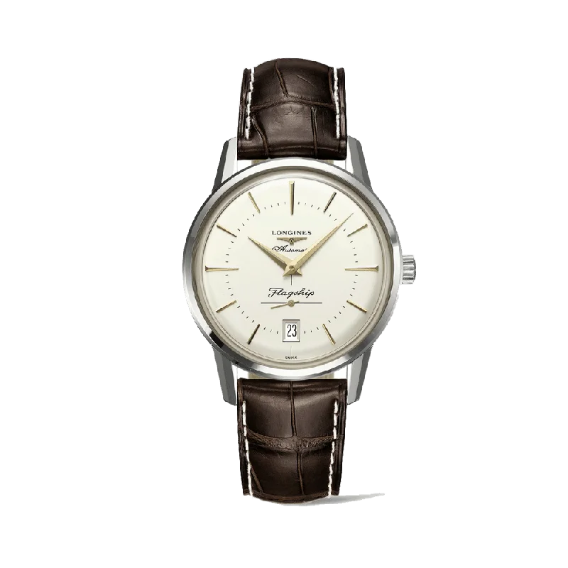 luxury women's watches with gold-plated cases and diamond markers -Longines Heritage Men's 38.50mm Stainless Steel Automatic Watch L4.795.4.78.2