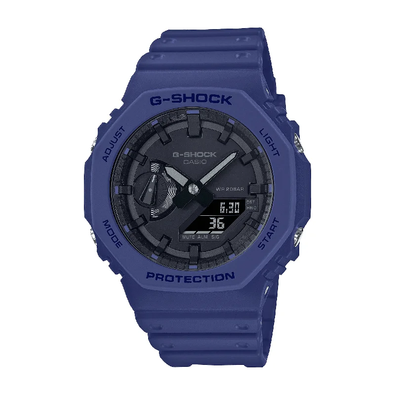 high-end watches for women with minimalist designs and fine craftsmanship -Casio Men's G-Shock Resin Analogue Digital Sport Watch Black Dial GA2100-2A