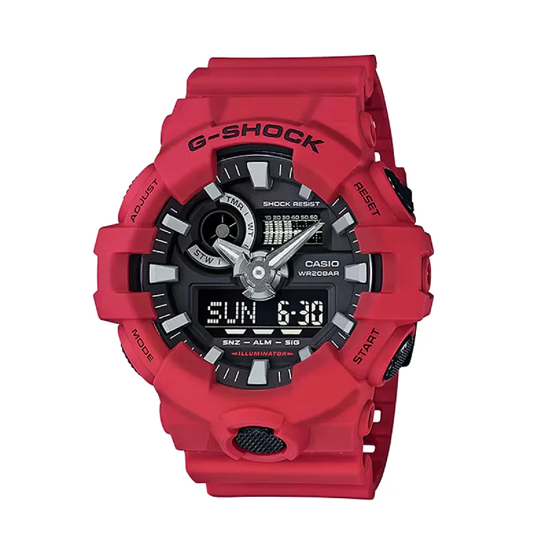 men's watches with solar-powered movement and durable silicone bands -Casio Men's G-SHOCK Analogue Digital Watch GA700-4A