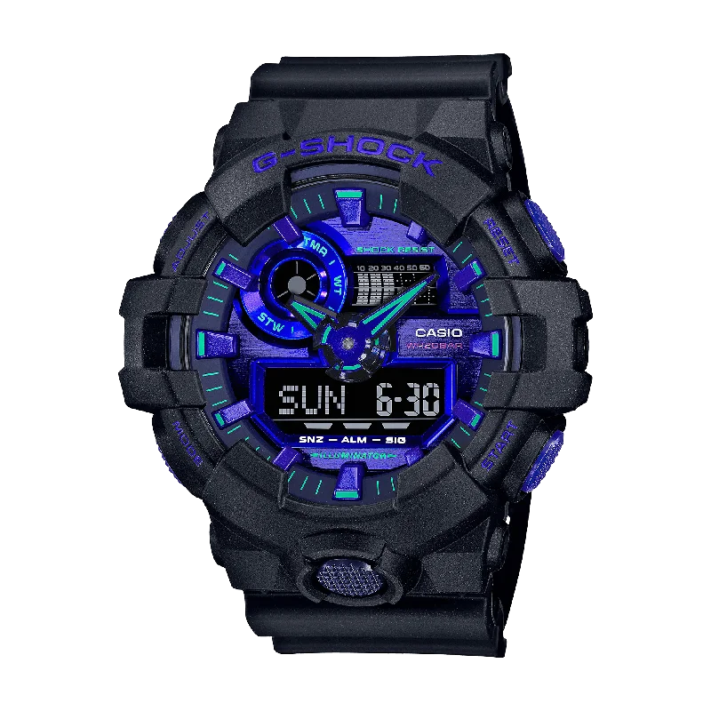 best sport watches for men with heart rate tracking and step counting -Casio G-SHOCK Men's Resin Analogue Digital GA700VB-1ADR