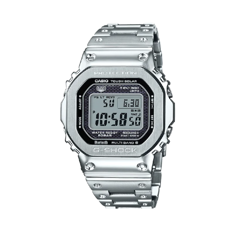 stylish digital watches for women with step and calorie tracking -Casio G-SHOCK Premium Men's Full Metal Stainless Steel Digital Watch GMWB5000D-1