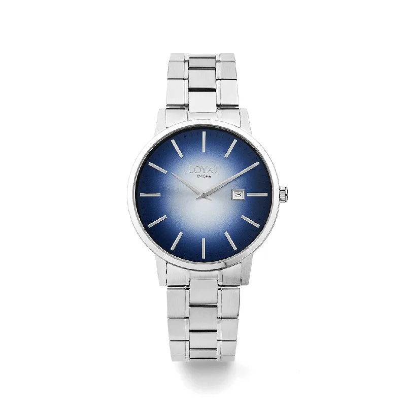 elegant watches for women with thin cases and slim leather straps -Loyal Enigma Men's 41mm Stainless Steel Quartz Watch