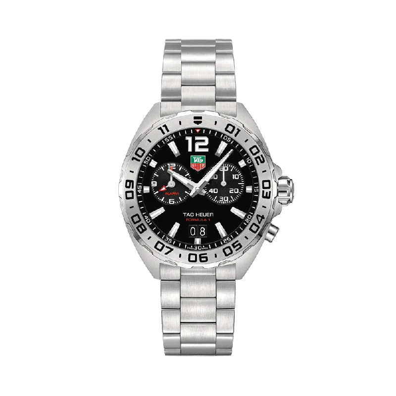 watches for men with sleek, minimal dials and multi-functional features -TAG Heuer Formula 1 Men's 41mm Stainless Steel Quartz Watch WAZ111A.BA0875