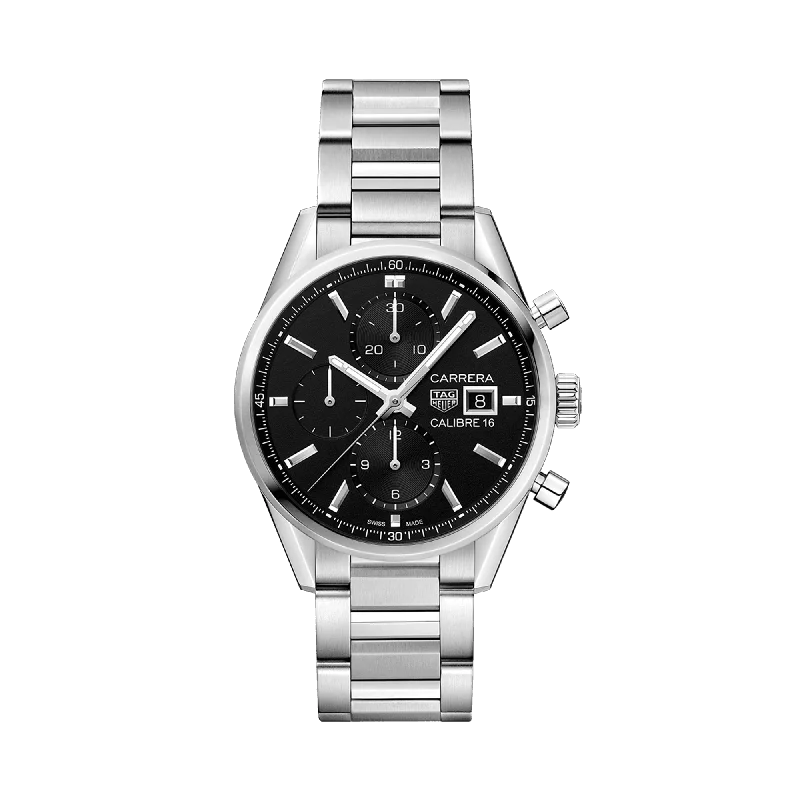 affordable sport watches for men with heart rate and GPS tracking -TAG Heuer Carrera Men's 41mm Stainless Steel Automatic Chronograph Watch CBK2110.BA0715