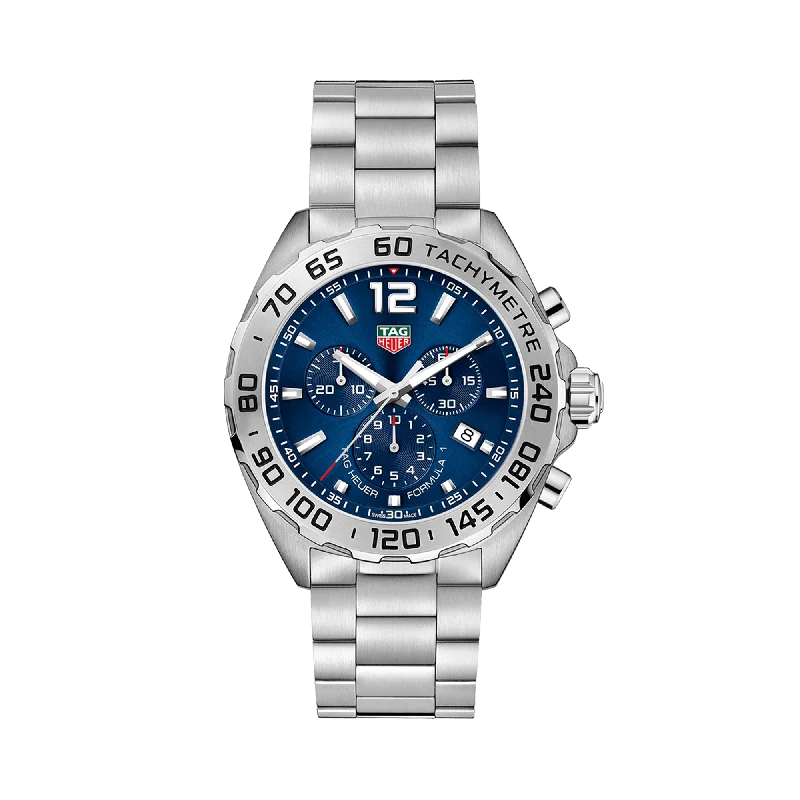 luxury watches for men with bold, statement-making designs -TAG Heuer Formula 1 Men's 43mm Stainless Steel Quartz Chronograph Watch CAZ101K.BA0842