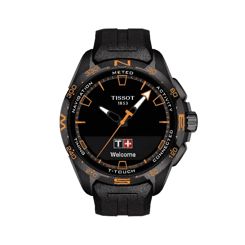 smartwatches for men with customizable watch faces and fitness tracking -Tissot T-Sport Men's 47.50mm Black Titanium Solar Watch T121.420.47.051.04